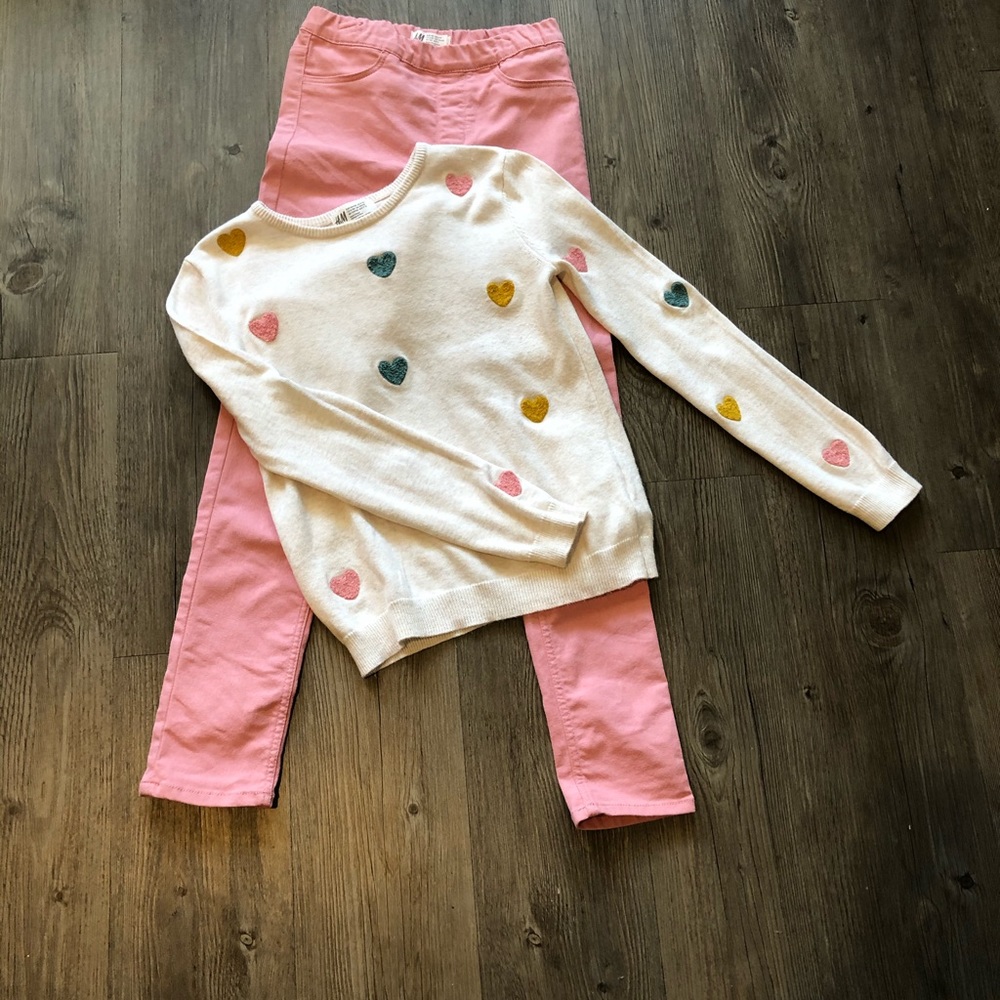 H &M matching denim/sweater set